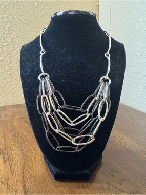 Premier Designs Silver Multi-Link Bib Necklace